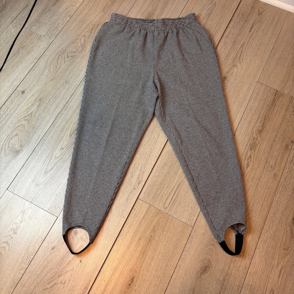 Vintage Alfred Dunner Women's Houndstooth Stirrup Pants Size 16 Plus Pull-on